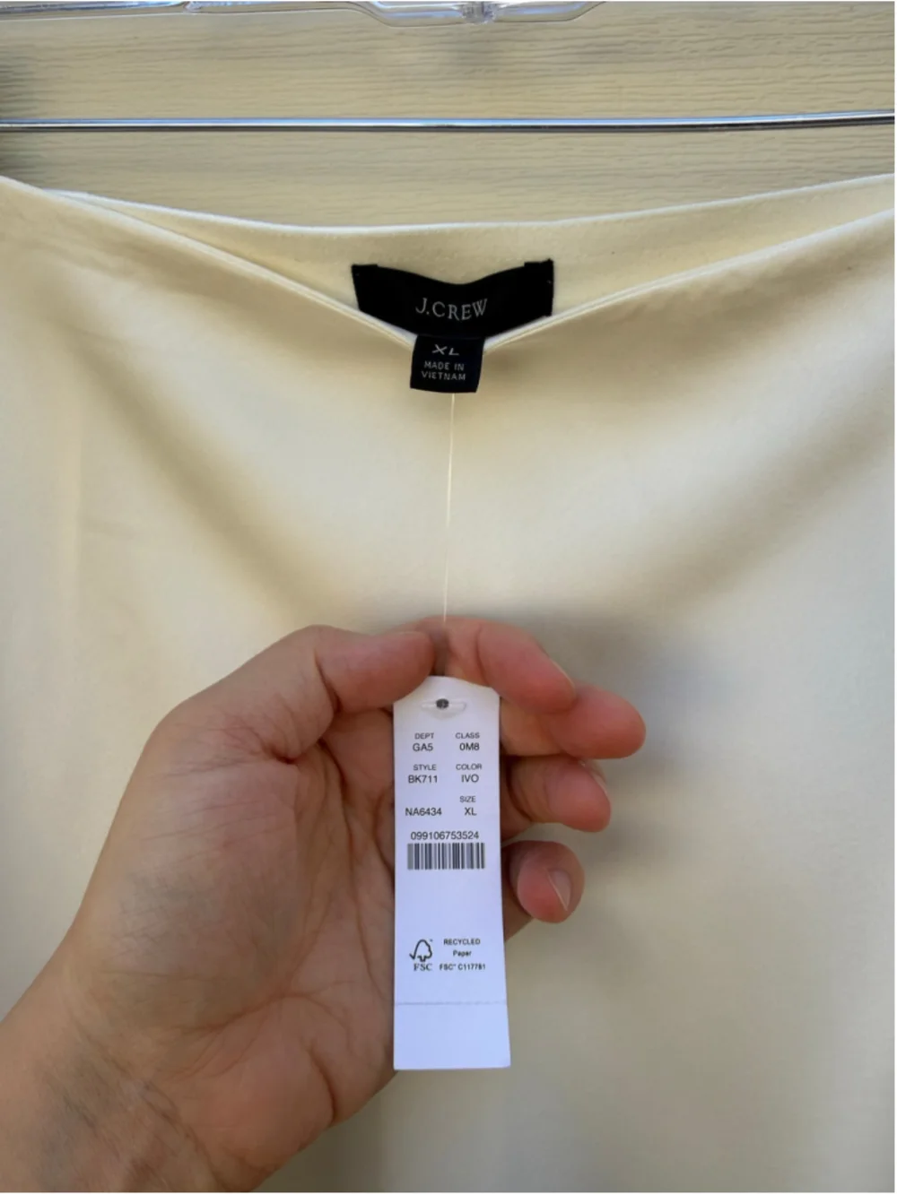 J.Crew Gwen Mini Slip Skirt Womens XL Ivory Satin A-Line NWT BK711